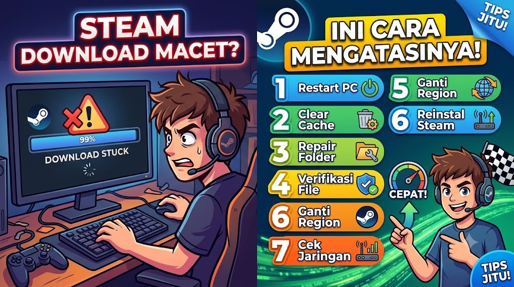 7 Cara Mengatasi Steam Download Stuck Mudah dan Cepat (Foto: Ai)