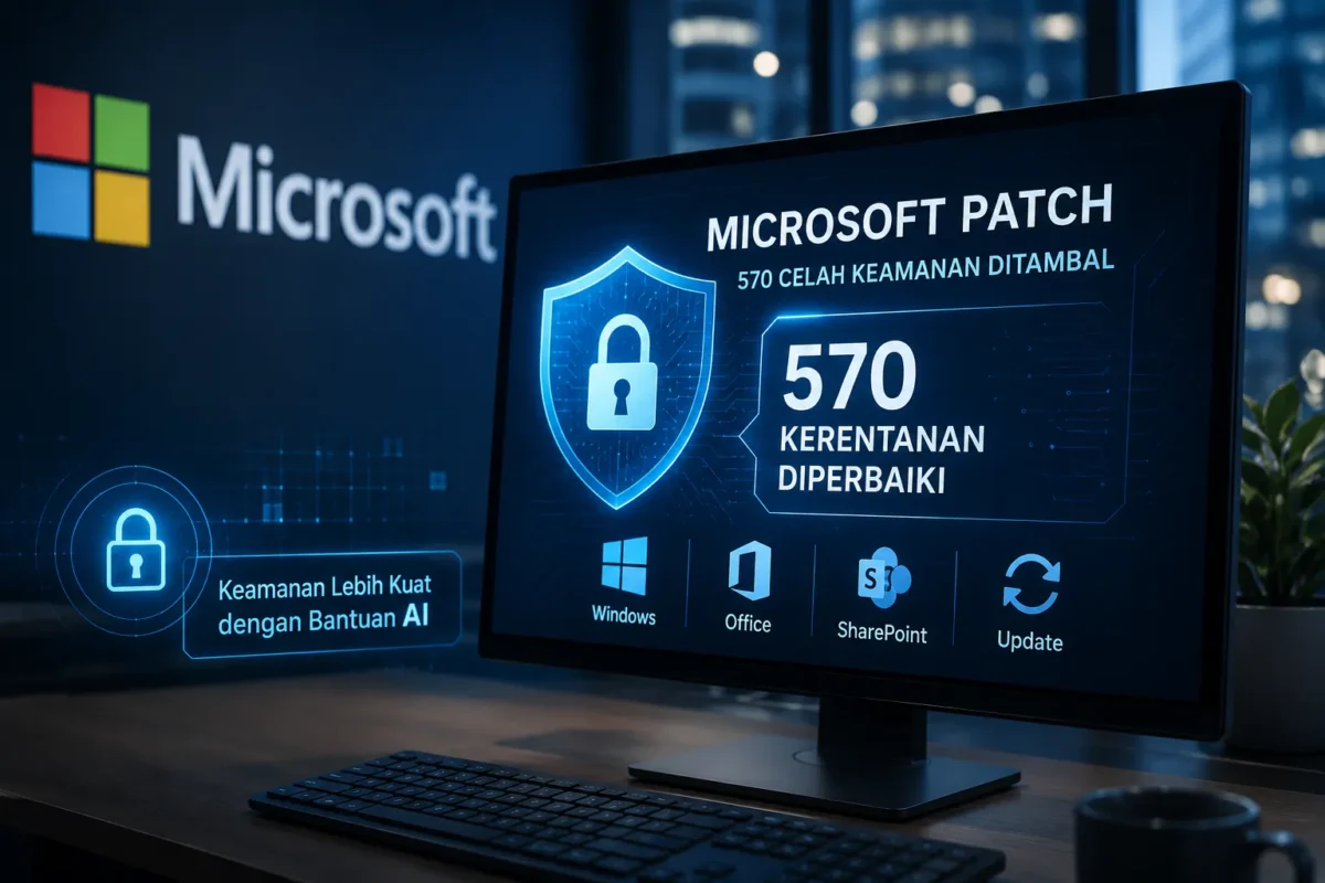 Microsoft Pecahkan Rekor Patch Keamanan, AI Berperan Temukan Ratusan Bug Windows (Foto: ChatGPT)