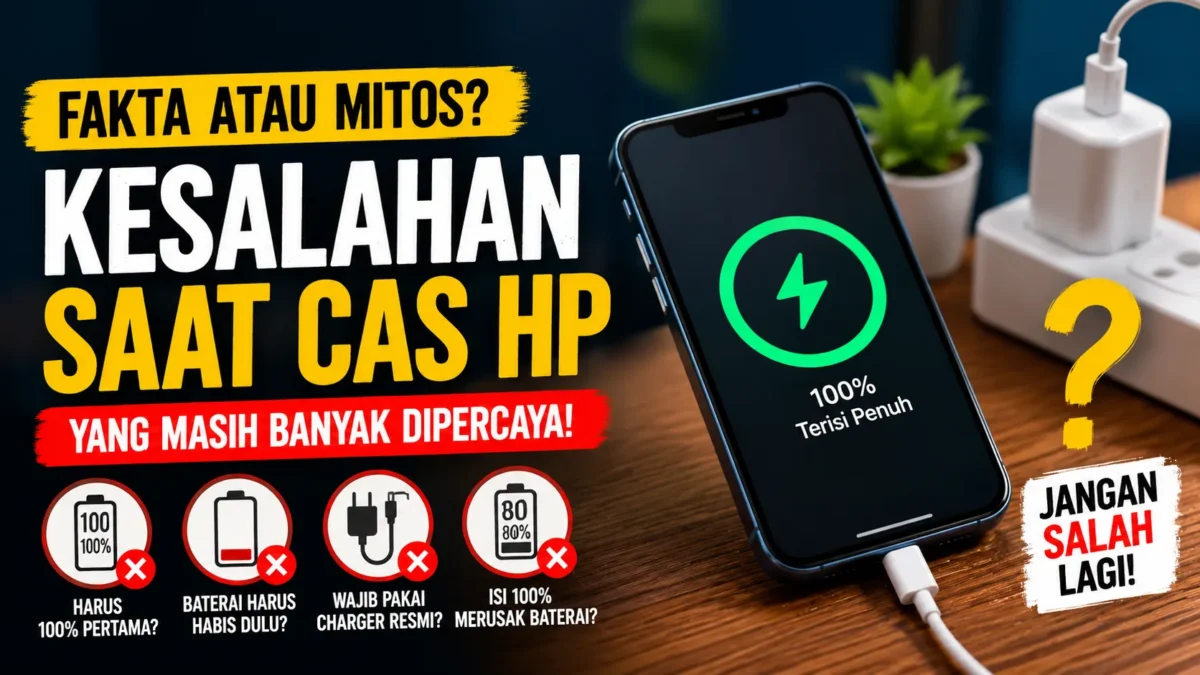 Masih Cas HP Seperti Ini? Kebiasaan yang Dianggap Benar Ternyata Keliru (Foto: ChatGPT)