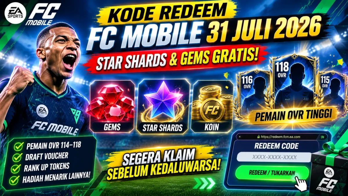 Kode Redeem FC Mobile Terbaru 31 Juli 2026 (Foto: ChatGPT)