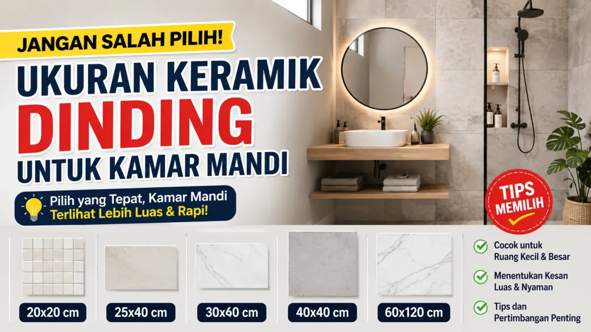 Ukuran Keramik Dinding Kamar Mandi yang Tepat (Foto: ChatGPT)