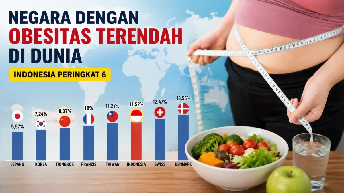 Negara dengan Obesitas Terendah, Indonesia Peringkat 6