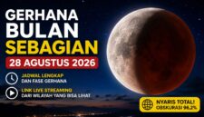 Gerhana Bulan 28 Agustus 2026 Nyaris Total (Foto: Ai)