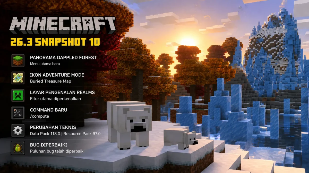 Minecraft 26.3 Snapshot 10 Bawa Panorama Baru dan Perbaikan (Foto: medcom)