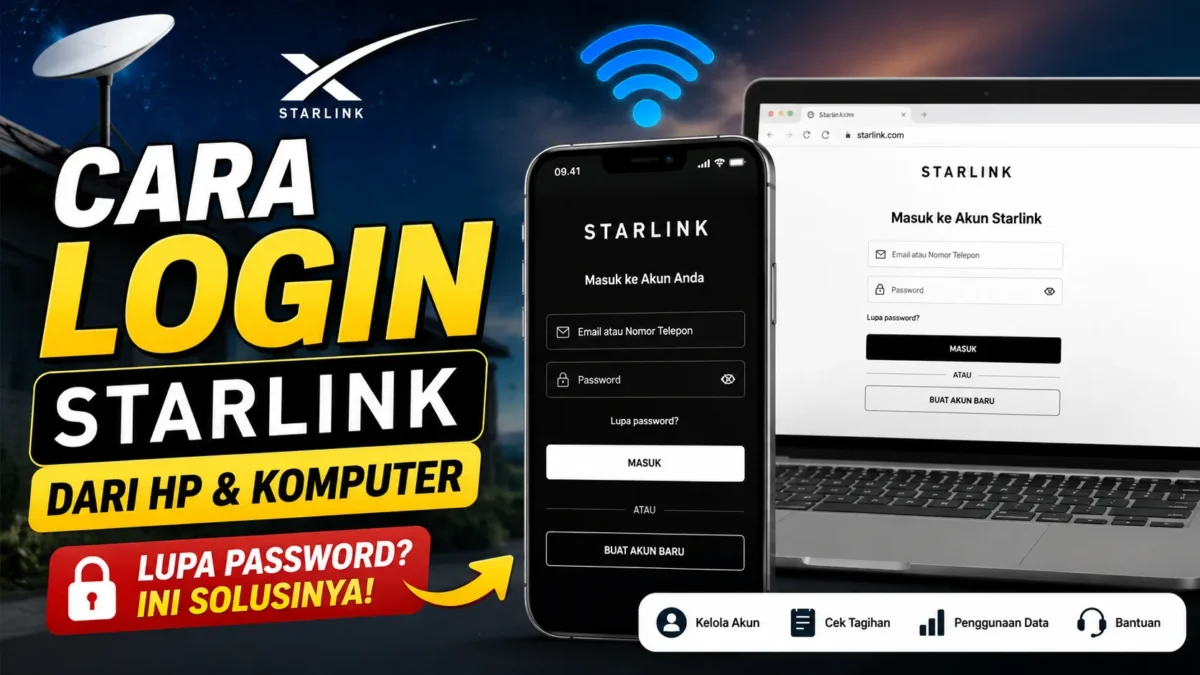 Cara Login Starlink dari HP dan Komputer