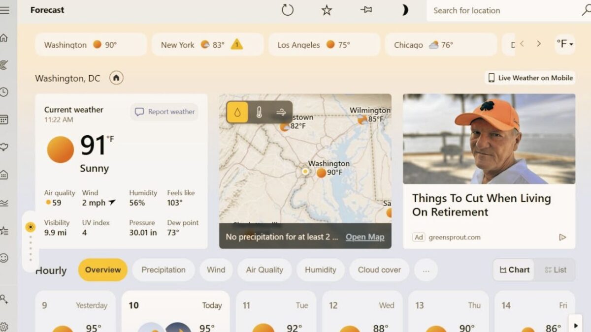 MSN Weather Windows 11 Ternyata Bisa Habiskan RAM 1,2 GB (Foto: PCWorld/medcom)