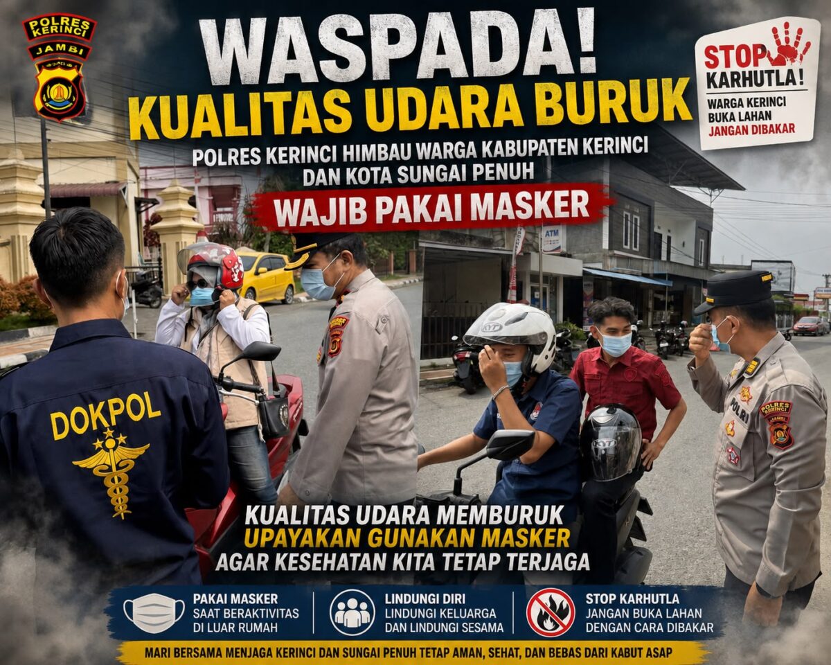 Polres Kerinci Bagikan 700 Masker Gratis untuk Masyarakat