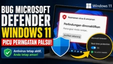 Ilustrasi bug Microsoft Defender pada Windows 11 yang memunculkan peringatan keamanan palsu. Microsoft memastikan perlindungan antivirus tetap berjalan di latar belakang dan menyiapkan pembaruan otomatis untuk memperbaiki masalah tersebut. 