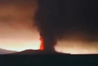 Abu Anak Krakatau Terpantau di Lima Provinsi, Arah Angin Berubah (Foto: Tangkapan Layar Badan Geologi/medcom)