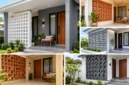 Kombinasi Dinding Polos dan Roster untuk Teras Rumah