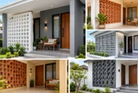 Kombinasi Dinding Polos dan Roster untuk Teras Rumah